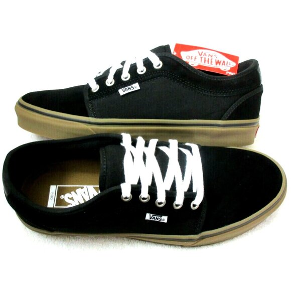 Vans Men's Chukka Low Pro Black Gum White Canvas Suede Skate shoes Size 8 NIB - Picture 1 of 5